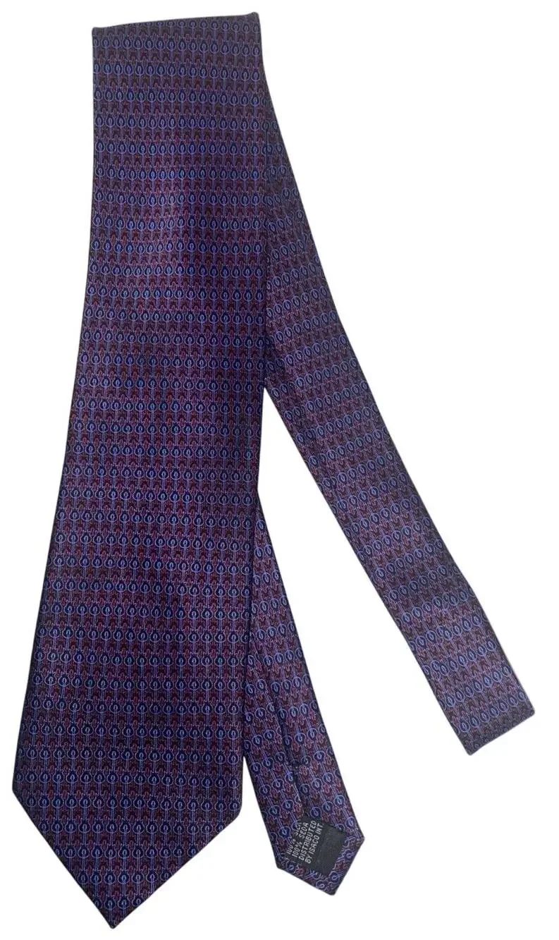 Carlos Santana Silk Tie Blue & Red Guitar Pattern Rock & Roll Is In Your Sole